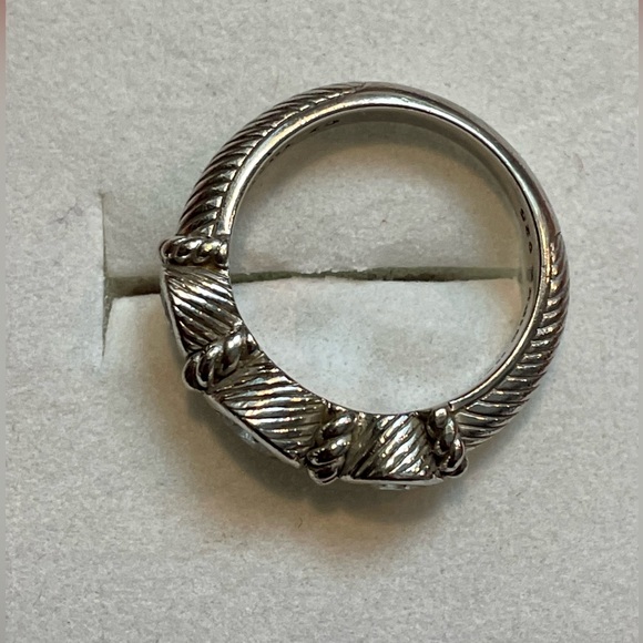 BOGO 1/2 off Judith Ripka Sterling 925 Size 7 Ring with 3 CZs- LIKE NEW - Picture 2 of 3